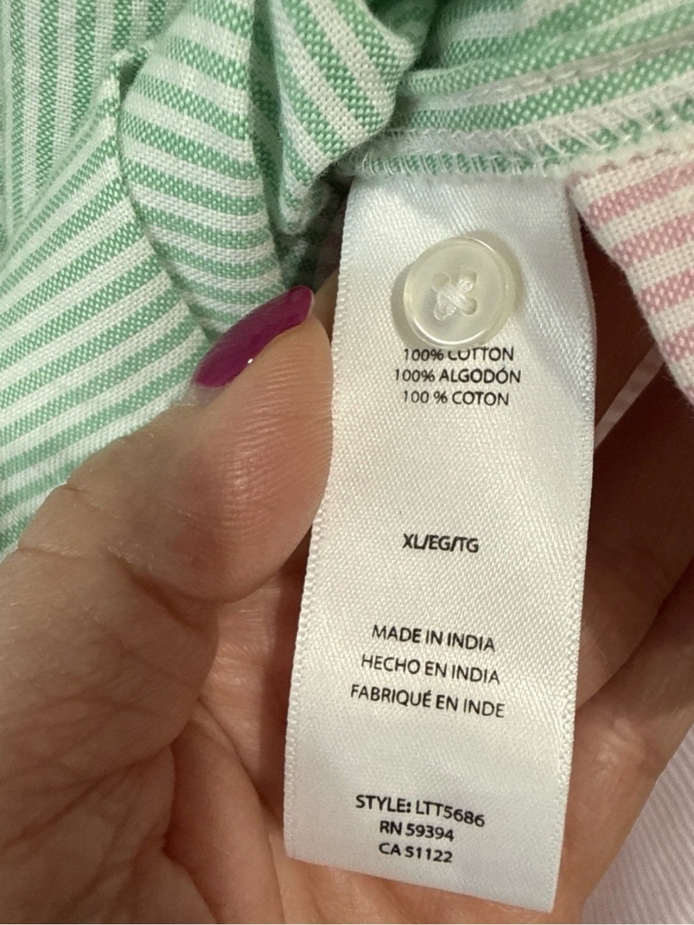 beachlunchlounge XL Long Sleeve Button Up Cotton Shirt Multicolor Striped - NOTE - Picture 4 of 11